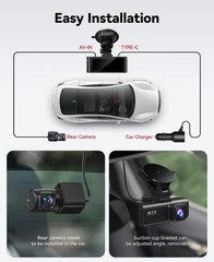 REDTIGER F7NP Dash Cam Front Rear, 4K/2.5K, WiFi GPS, Night Vision