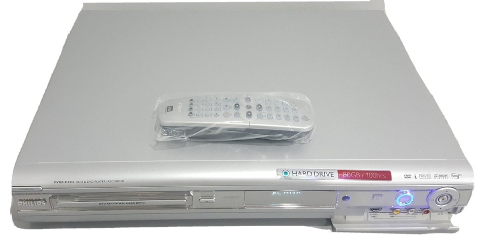 Philips DVDR3350H 80GB HD DVD Recorder w/ NTSC Tuner ORIG REMOTE TESTED WORKING