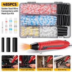 Easy to Use 485PCS Solder Seal Butt Connectors Kit with Included Heat Gun