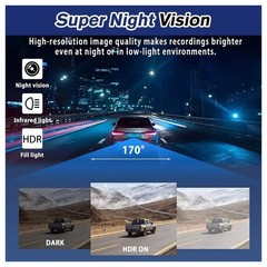 4-Channel Dashcam 360° 1080P HD Car Dash Cam Front Rear Inside Left Right