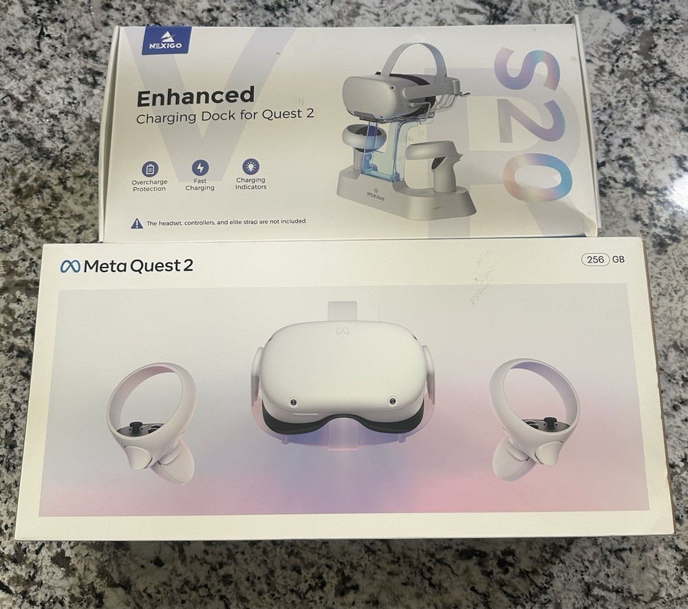 Meta Quest 2 – 256GB- With Stand and Other Accessories -Open Box – New