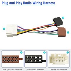 20Pin Aftermarket Radio Wiring Harness Adapter for Honda Acura