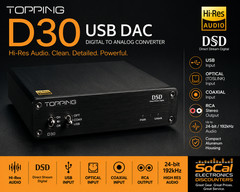 TOPPING D30 USB DAC Hi-Res Audio DSD Digital Analog Converter Black Open Box