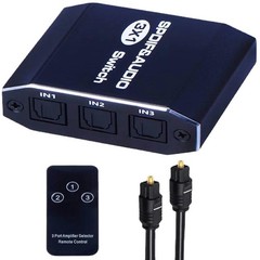 3 in 1out Aluminum Spdif Toslink Optical Digital Audio Splitter Switch Hub NEW