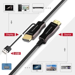 50FT Fiber Optic HDMI 2.1 Cable 48Gbps ARC Dolby Vision 3D HDR10/+ HDCP2.2 4:4:4