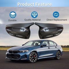Carbon Fiber Side Mirror Cover Cap Replacement for 2017-2022 BMW NEW
