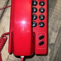 LaPhone Model 601 Red Corded Desk Telephone Hong Kong 1980’s Retro Vintage