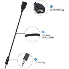 4 Pack 3.5mm Male Audio AUX Jack to USB 2.0 Type A Female OTG Converter Adapter