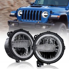 9in LED Headlights Halo DRL Assembly for Jeep Wrangler JL Gladiator 2018-2024