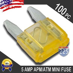 100 Pack 5A Mini Blade Style Fuses APM/ATM 32V Short Circuit Protection Car Fuse
