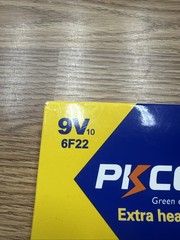 PKCELL 9V Battery 10 Pack Carbon Zinc 6F22 Household Use