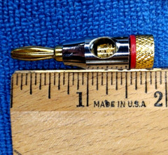 46-Pc Speaker Banana Plugs 24K Gold Plated Brass Color Coded R&B Open Screw Type