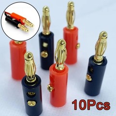 10PCS Gold Plated 4mm Banana Plug Connectors Speaker Wire Audio Cable Jacks.