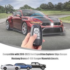 for Ford Key Fob Cover with Keychain Full Protection Durable ABS Carbon Fiber