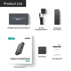 MT-VIKI 4K@60Hz 1×4 HDMI Video Wall Controller Processor 1 in 4 out Multi Screen