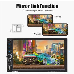 Double 2 DIN 7 in Wireless Apple Carplay Car Stereo Head Unit HD Screen FM Radio