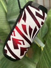 Custom Bluetooth Speaker Tribal Red White Black Polynesian Design W/Hand Strap