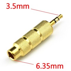 6.35mm 1/4″ Female to 3.5mm 1/8″ Male TRS Stereo Audio Headphone Mic Adapter