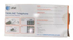Vintage AT&T 210 Corded Trimline Telephone Illuminated Keypad White Memory