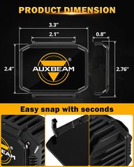 AUXBEAM 4″inch Yellow LED Work Driving Light Pods Fog Lamps & Cover Shield Combo