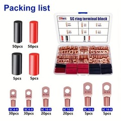 220-Piece SC Ring Terminal Kit – Copper Terminals for Electrical Wiring