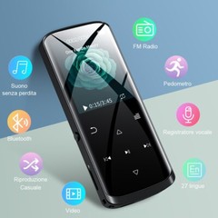 RUIZU 8GB Bluetooth Mp3 Player HiFi Lossless Built-in Speaker FM, to 128GB Black