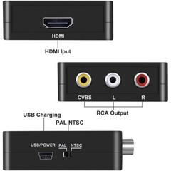 HDMI To RCA AV Converter Adapter 1080P CVBs 3RCA For Video Audio Xbox TV PC DVD