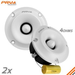 2x PRV 240W Shallow Super Tweeter Small Neodymium TW400Ti-Nd-4 SLIM WHITE 4 Ohm