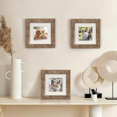 Picture Frames 6×6 Set of 2 Rustic Wood Grain Photo Frame 6×6,