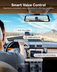 WOLFBOX G850 PRO Rear View Mirror Dash Cam GPS WiFi, Voice Control, ADAS & BSD