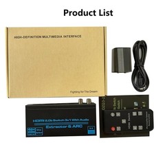 3 In 1 Out 4K HDMI2.0b Switcher Switch 3×1 W/ Audio Extractor HDCP2.2 For PS4 TV