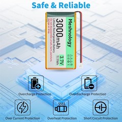 2x 3.7v 3000mah Lipo Battery Ph2.0 With Charger For Electronic Meshtastic Device