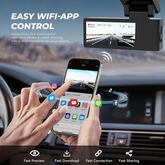 4K Dash Cam Front 2160P WiFi 64GB Night Vision S9 Wide Angle G-Sensor for Cars