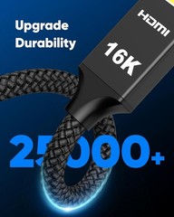 96Gbps HDMI Cable 2.2 6.6ft, 16K@60Hz, 8K@120Hz, 4K@240Hz, High Speed Cord fo…
