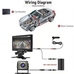7″ Monitor Rear View Backup Camera Night Vision System for RV Truck Bus VAN US