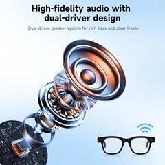 AI Smart Glasses with Camera,AI Voice Assistant,8MP/1080P HD Video & Audio Re…