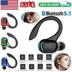 New Bluetooth 5.1 Headset Wireless Earbuds Earphones Stereo Headphones Ear Hook