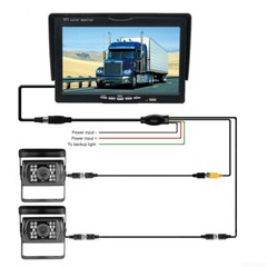 7” Backup Camera Quad Monitor Kit System Back Reverse Night Vision For Truck RV