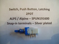 Push Button Switch, 2PDT, Latching, Pioneer, Carver MXR- 130