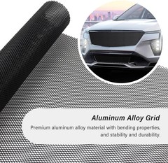 40×13″ Car Grill Mesh for Bumper,Cuttable Metal Mesh Grill with 3x6mm Diamond Sh