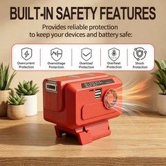 Power Bank Inverter for Milwaukee 18V Battery, 220V AC Outlet with LED Light