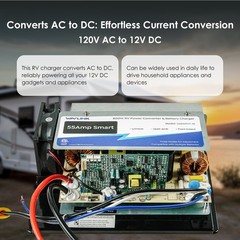 WAVLINK 55Amp RV Power Converter 120V AC to 12V DC Battery Charger