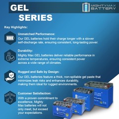 Mighty Max YTZ7SGEL 12V 6AH GEL Battery Replaces Antigravity ATZ-7-RS – 6 Pack