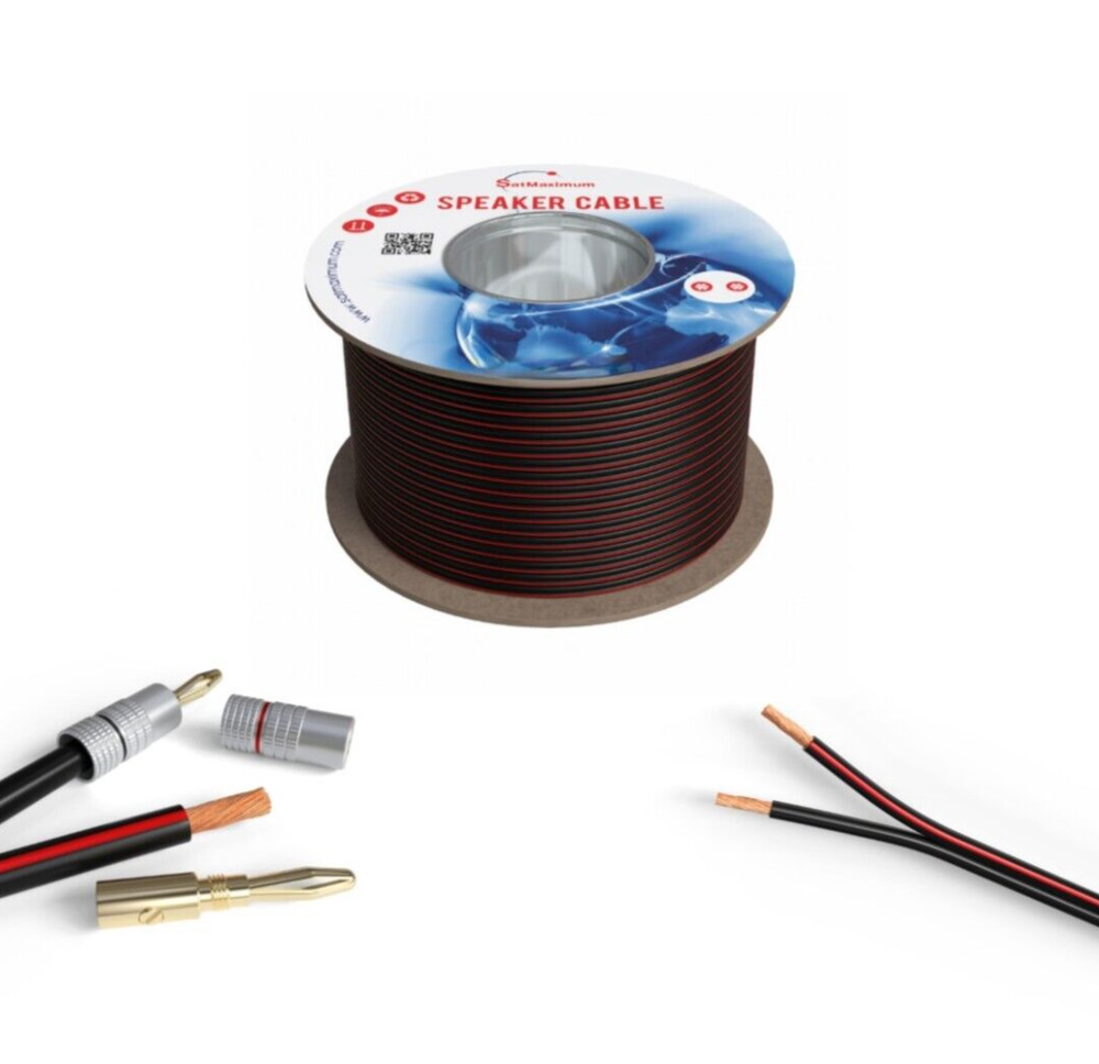 100ft Speaker Cable 12AWG CL3 Rated Bulk In Wall Audio Wire 12/2 Gauge Black