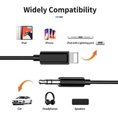 iPhone 7 8 X XR 11 12 13 Pro Max 8 Pin to 3.5mm AUX Audio Car Adapter Cord LOT