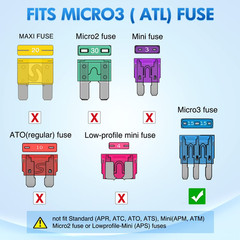 5 Pack 5A Micro3 Blade Fuse 5 AMP ATL 32V DC Automotive Car Truck Boat Marine RV