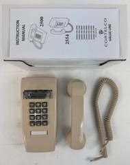 Cortelco 2554 Basic Single Line Wall Telephone – Ash – New