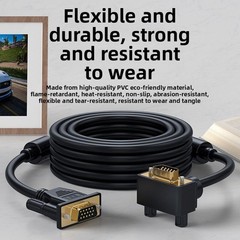 Durable VGA Cable – Male to Male D-Sub 15-Pin Ideal for PC/Computer Monitors/LCD
