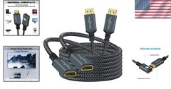 10FT High-Speed HDMI Extension Cable 2-Pack, 4K@60Hz, Braided & Tangle-Free