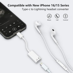 USB C to Lightning Audio Adapter, USB Type C Male to Lightning Female Earphone C